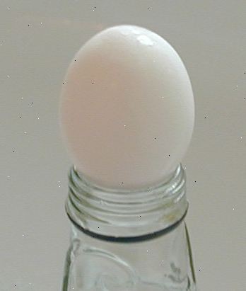 Hur får man ett ägg i en flaska. Få en glasflaska och en skalad, hårdkokt ägg.